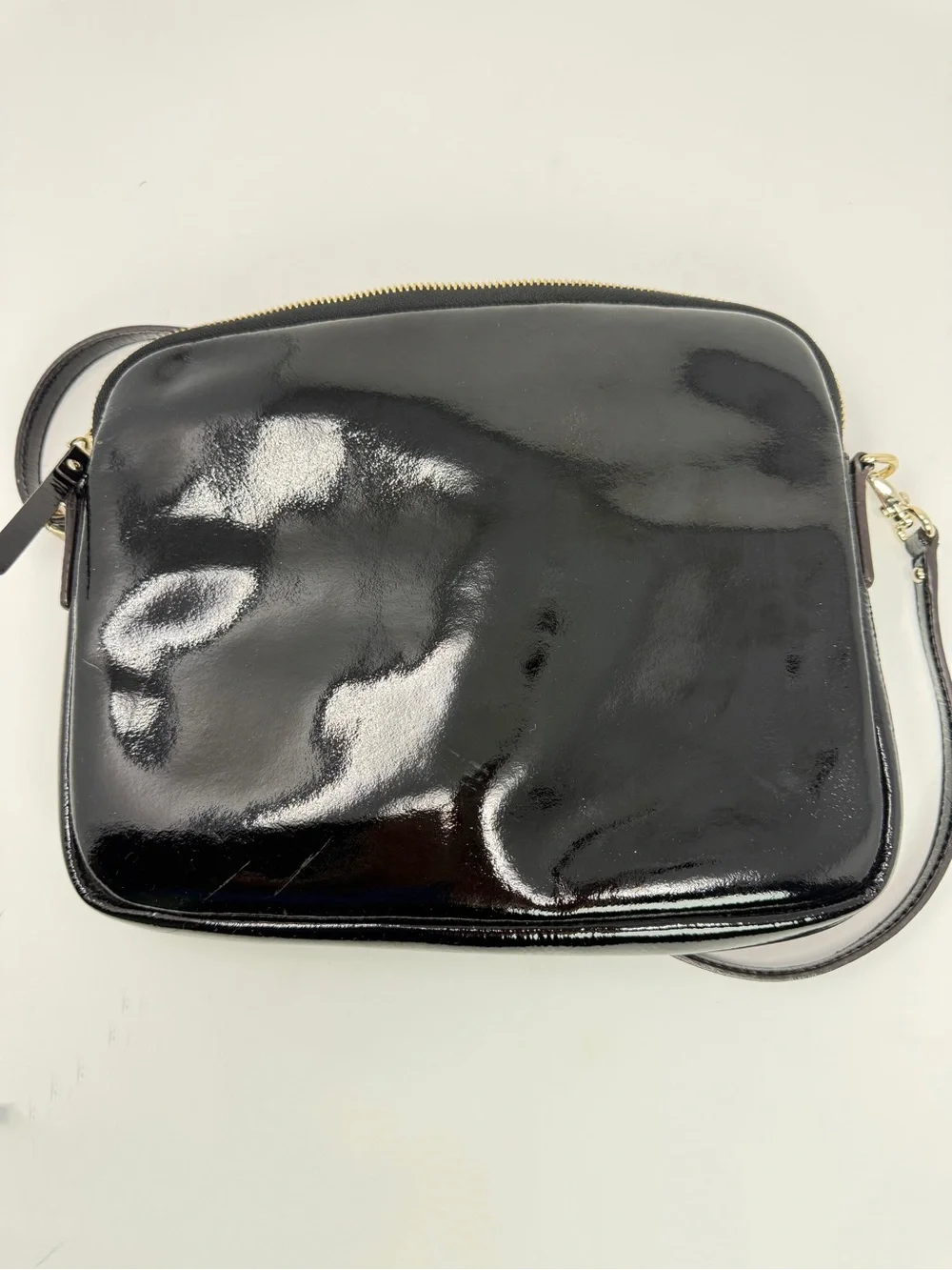Kate Spade Bryce Black Patent Leather Flicker iPad Pouch Crossbody Bag Clutch